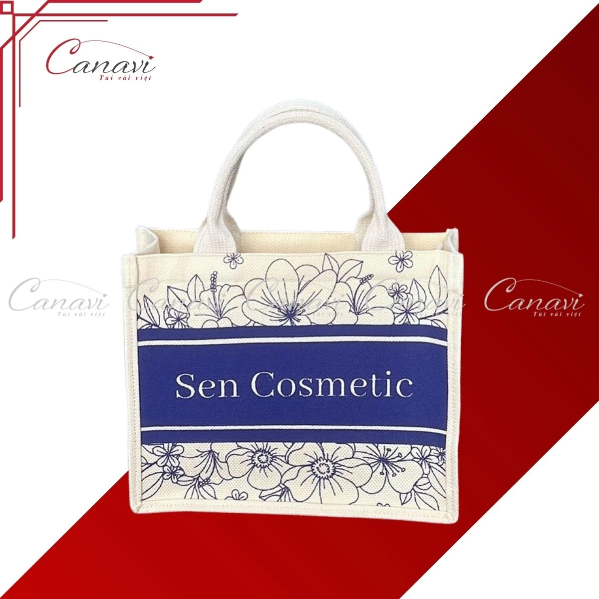 Túi Vải Đay TVĐ01 Sen Cosmetic 1