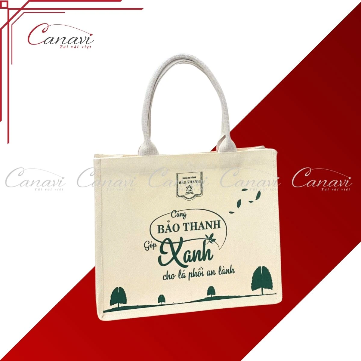 túi vải đay linen tvd06 Bảo Thanh Xanh