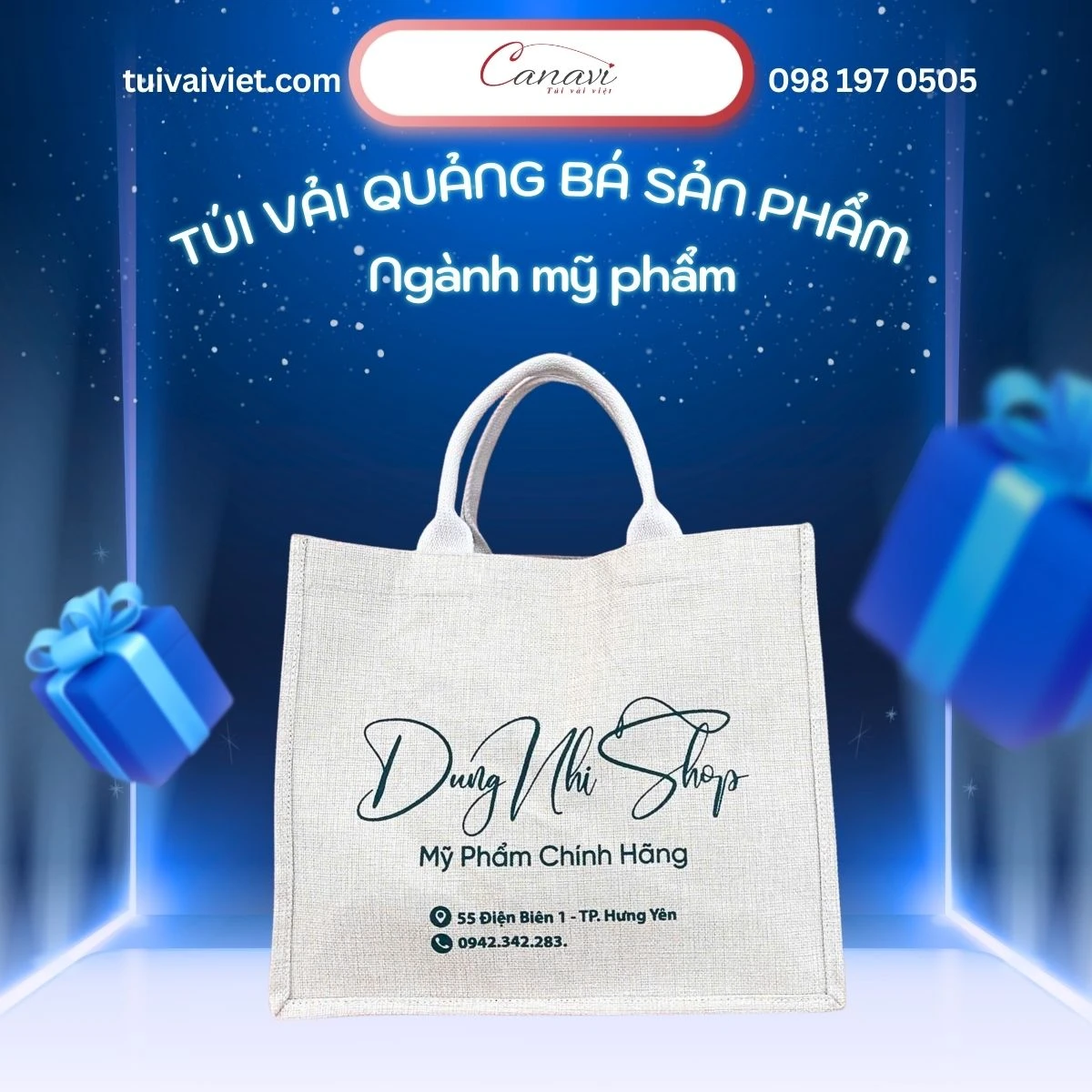 Ngành mỹ phẩm - Nâng tầm trải nghiệm khách hàng với túi vải đay cao cấp