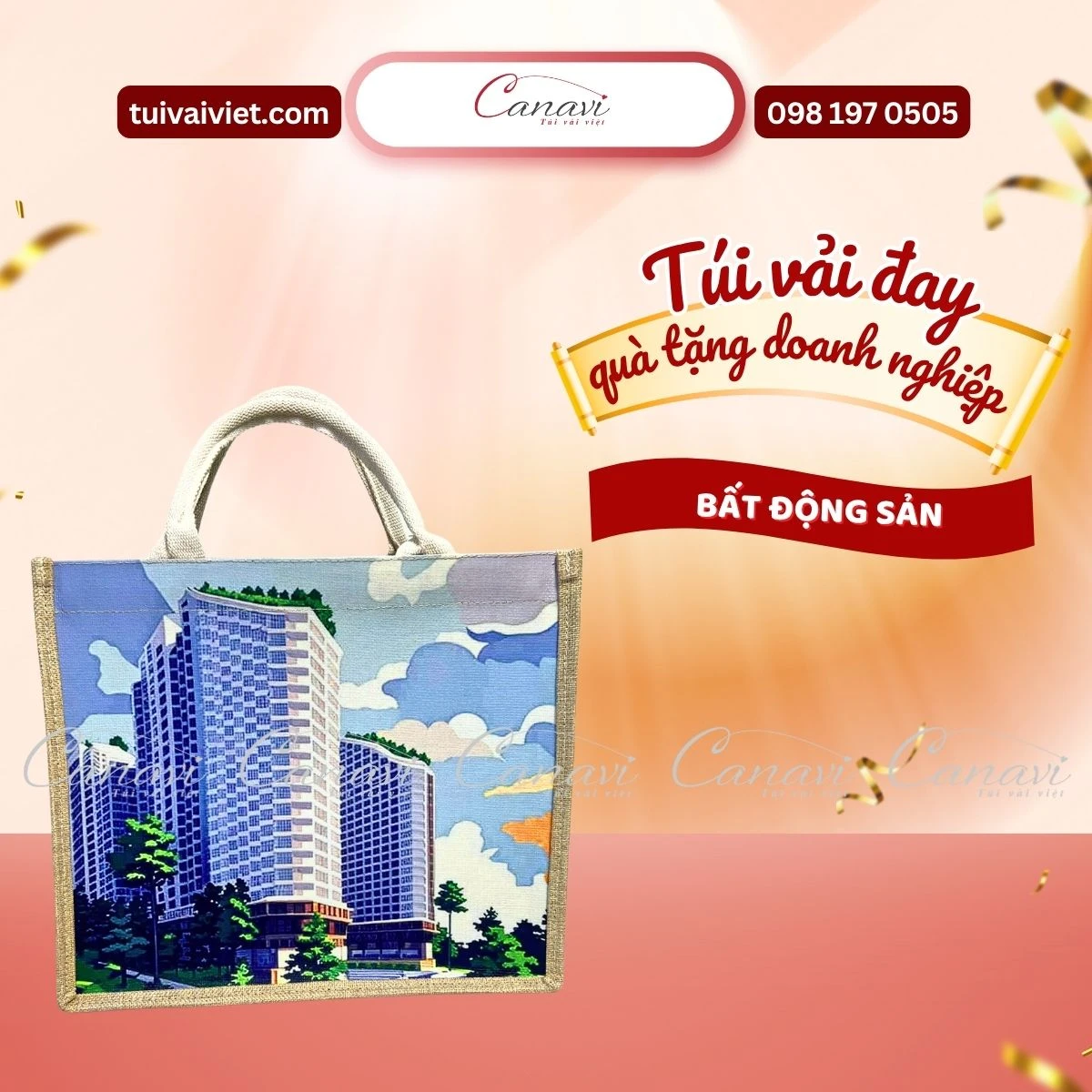 Gợi ý thiết kế túi vải đay cho doanh nghiệp bất động sản