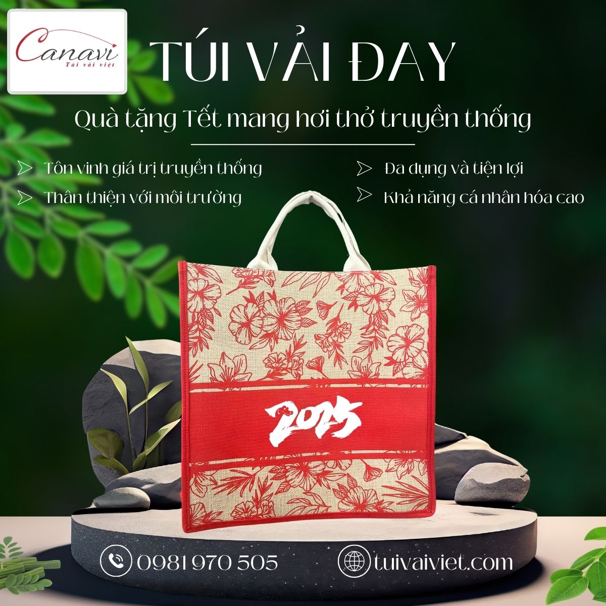 Gợi ý sử dụng túi vải đay trong dịp Tết