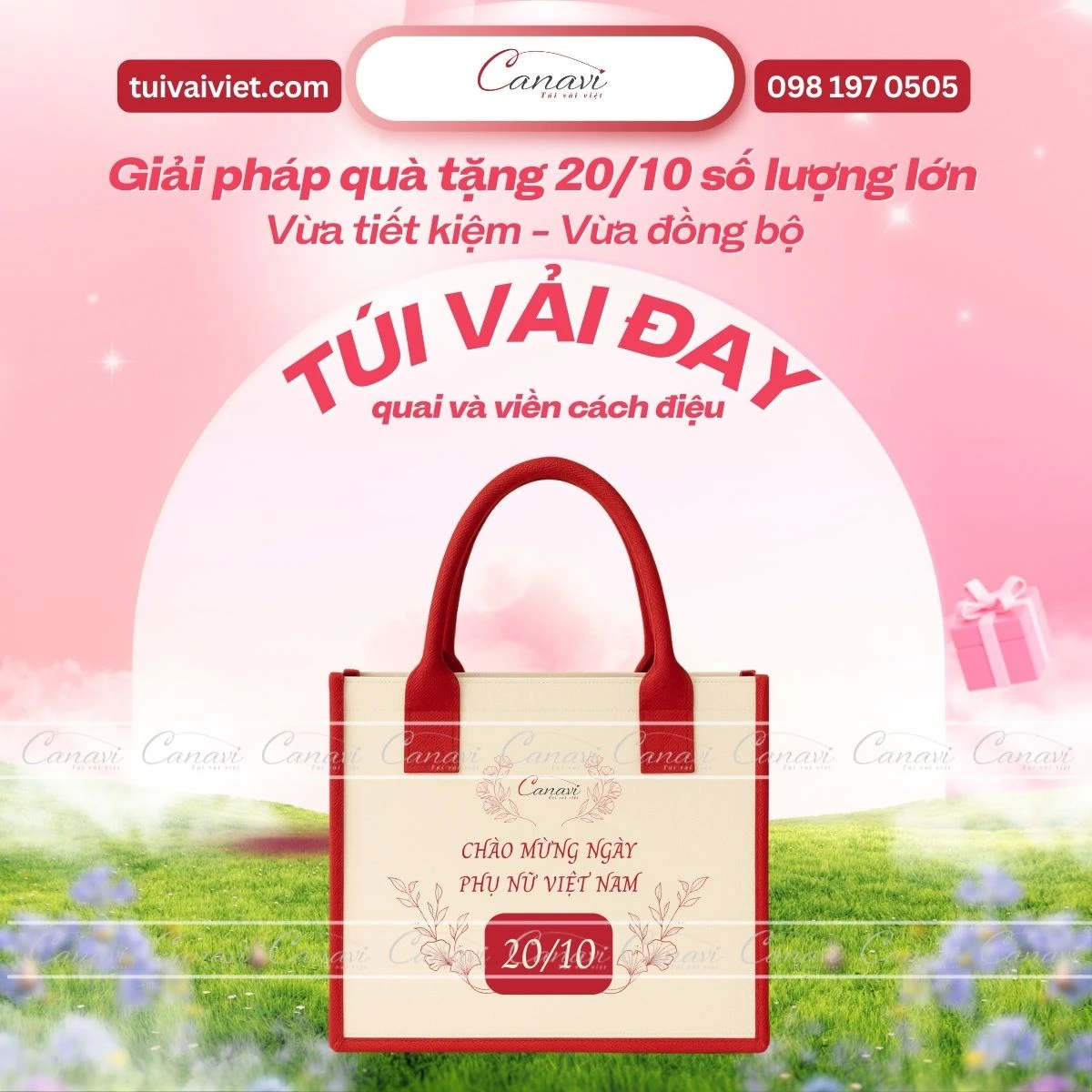 Túi vải đay - Giải pháp quà tặng 20/10 số lượng lớn vừa tiết kiệm vừa đồng bộ