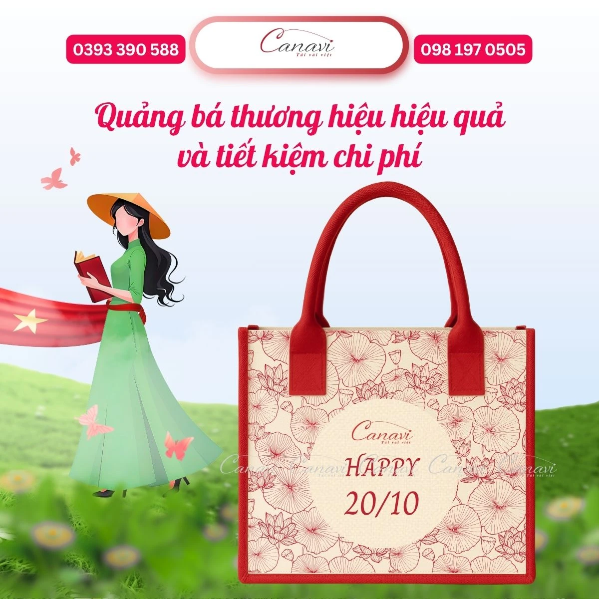 Túi vải đay màu đỏ, in logo, quảng bá thương hiệu hiệu quả và tiết kiệm chi phí