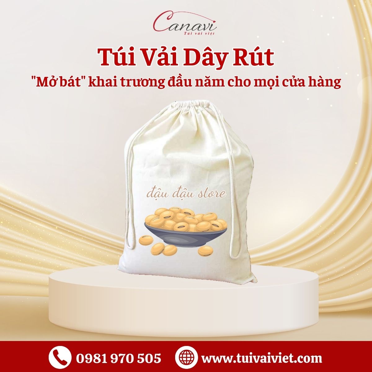 Lợi ích của túi vải dây rút canvas trong dịp khai trương đầu năm