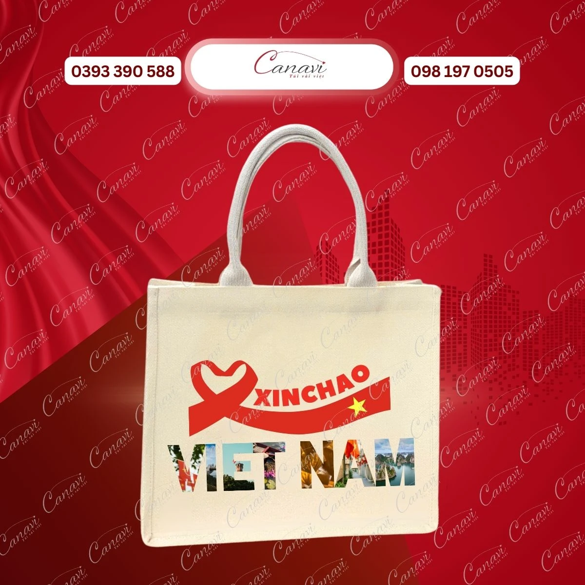 Túi Vải Đay Linen TVD11 - Xin Chào Việt Nam