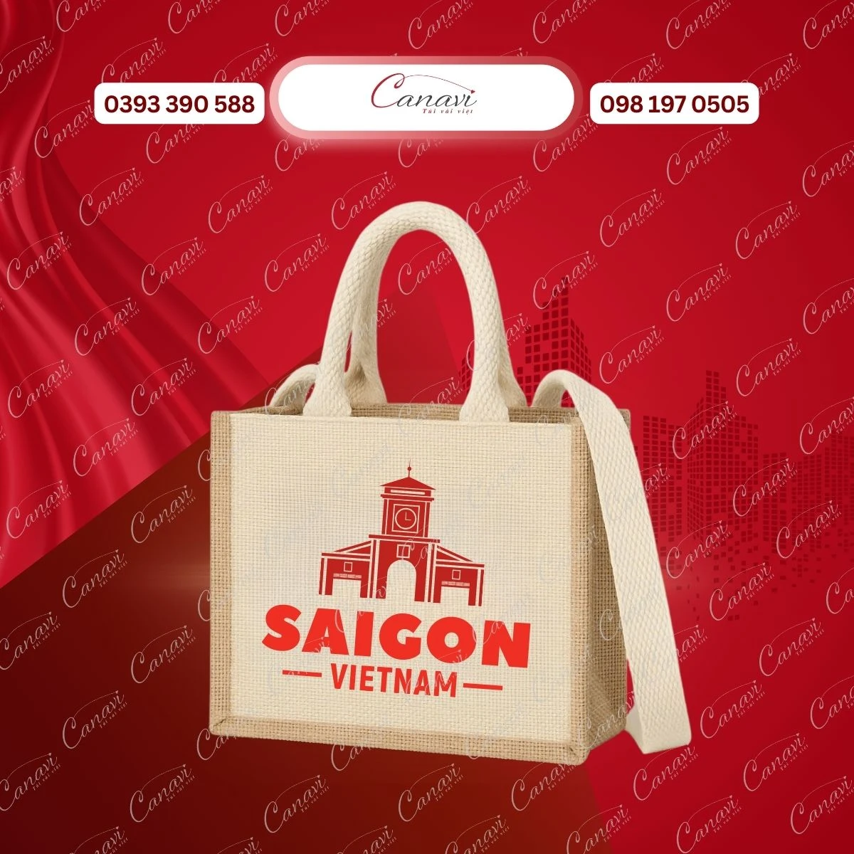 Túi Vải Đay Linen TVD14 - Sài Gòn Việt Nam