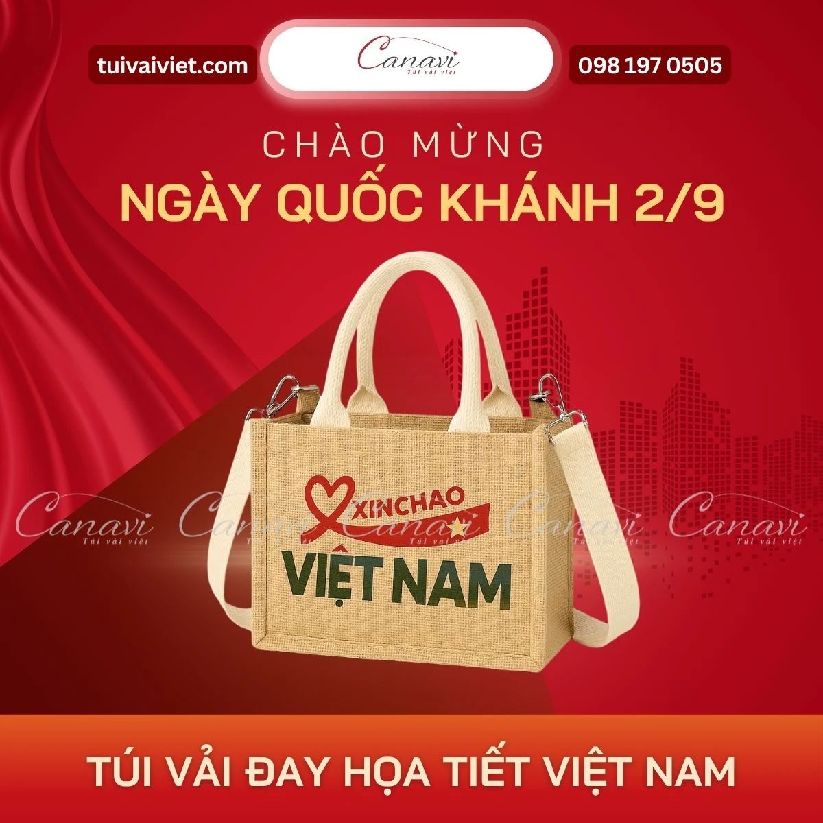 Tự hào dân tộc qua từng chiếc túi vải đay họa tiết Việt Nam