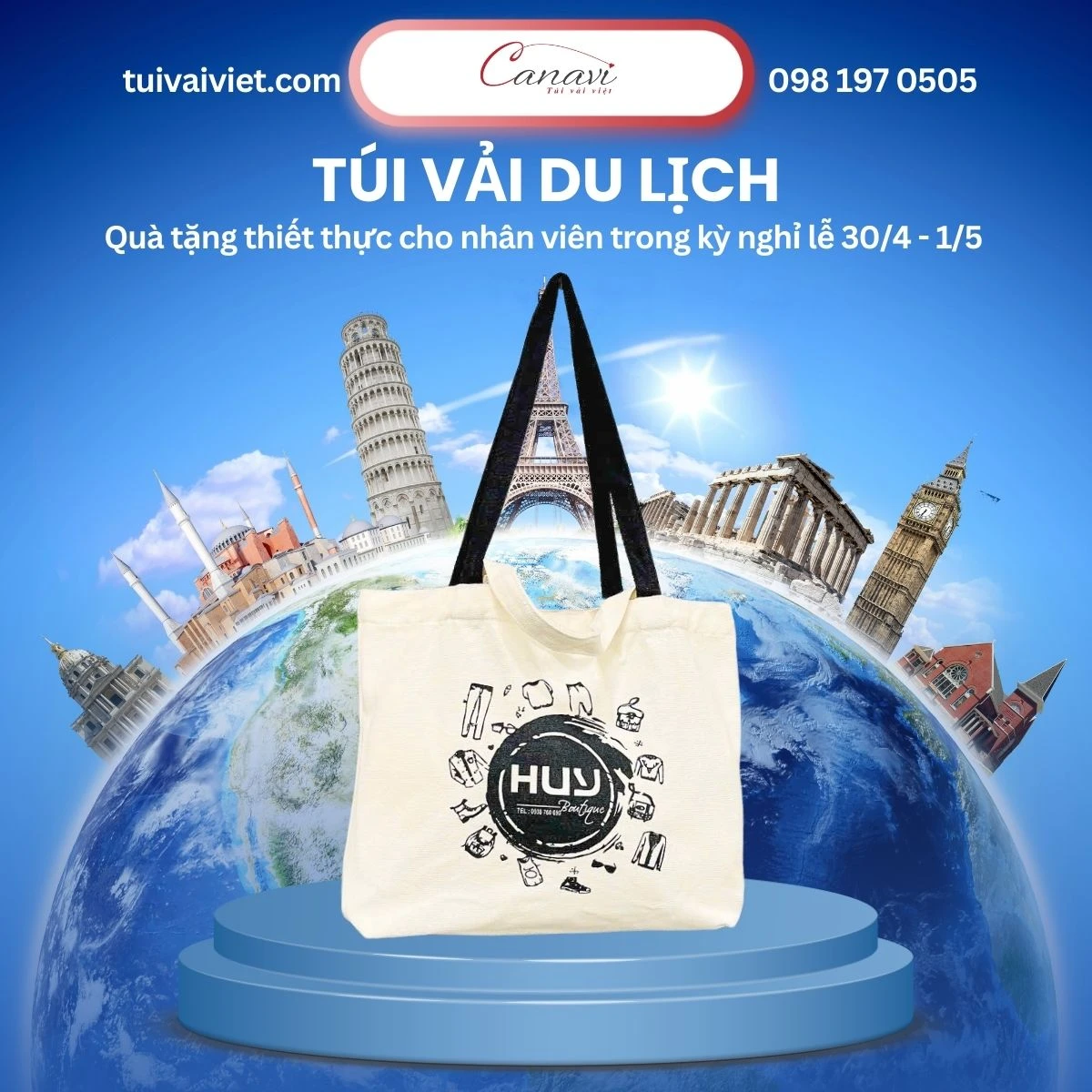 Túi vải tote đeo chéo: Phong cách thời trang cùng tính năng vượt trội