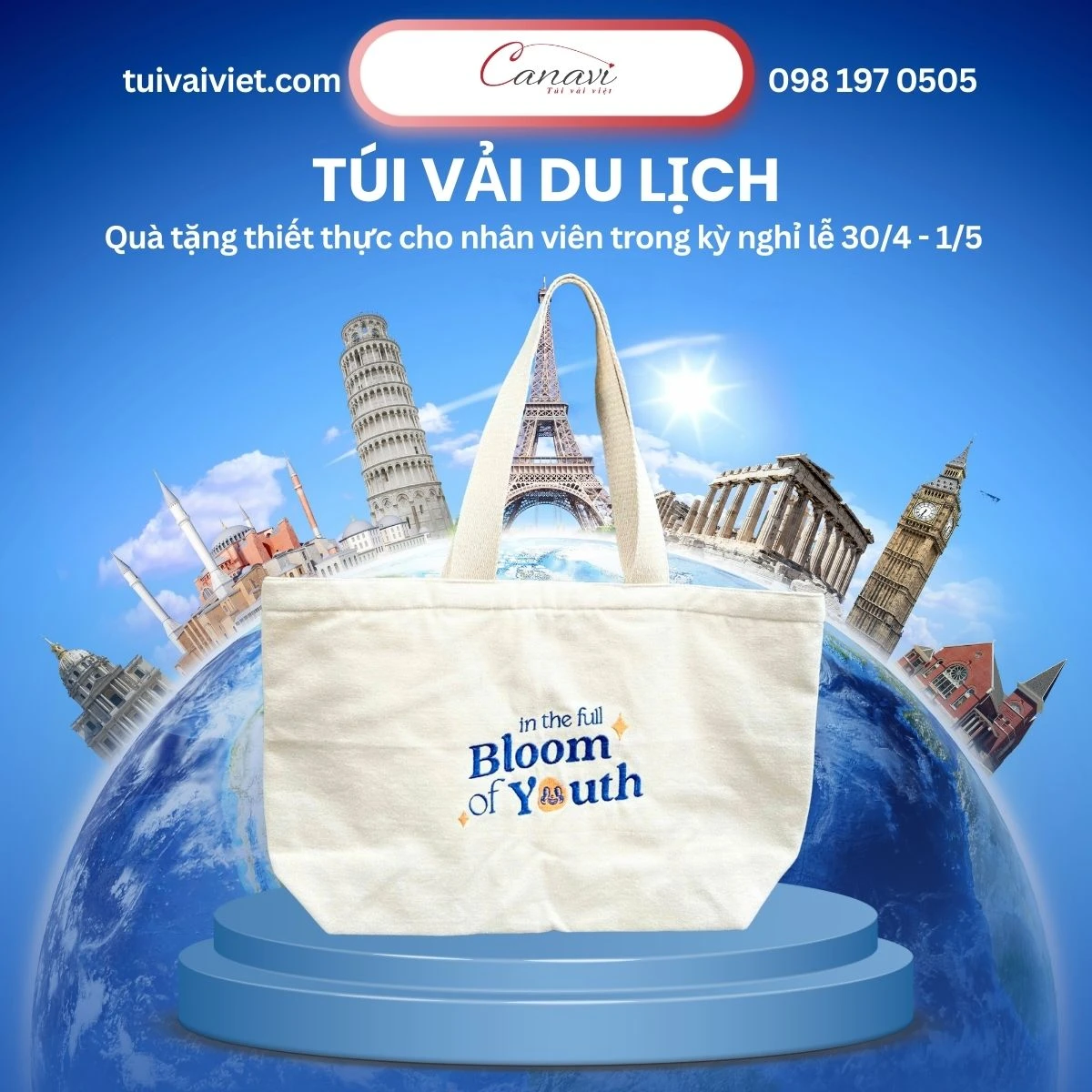 Túi vải bố canvas: Kết hợp phong cách và tiện ích khi đi du lịch