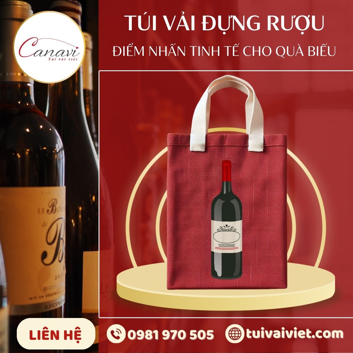 Gợi ý sử dụng túi vải đựng rượu trong dịp Tết