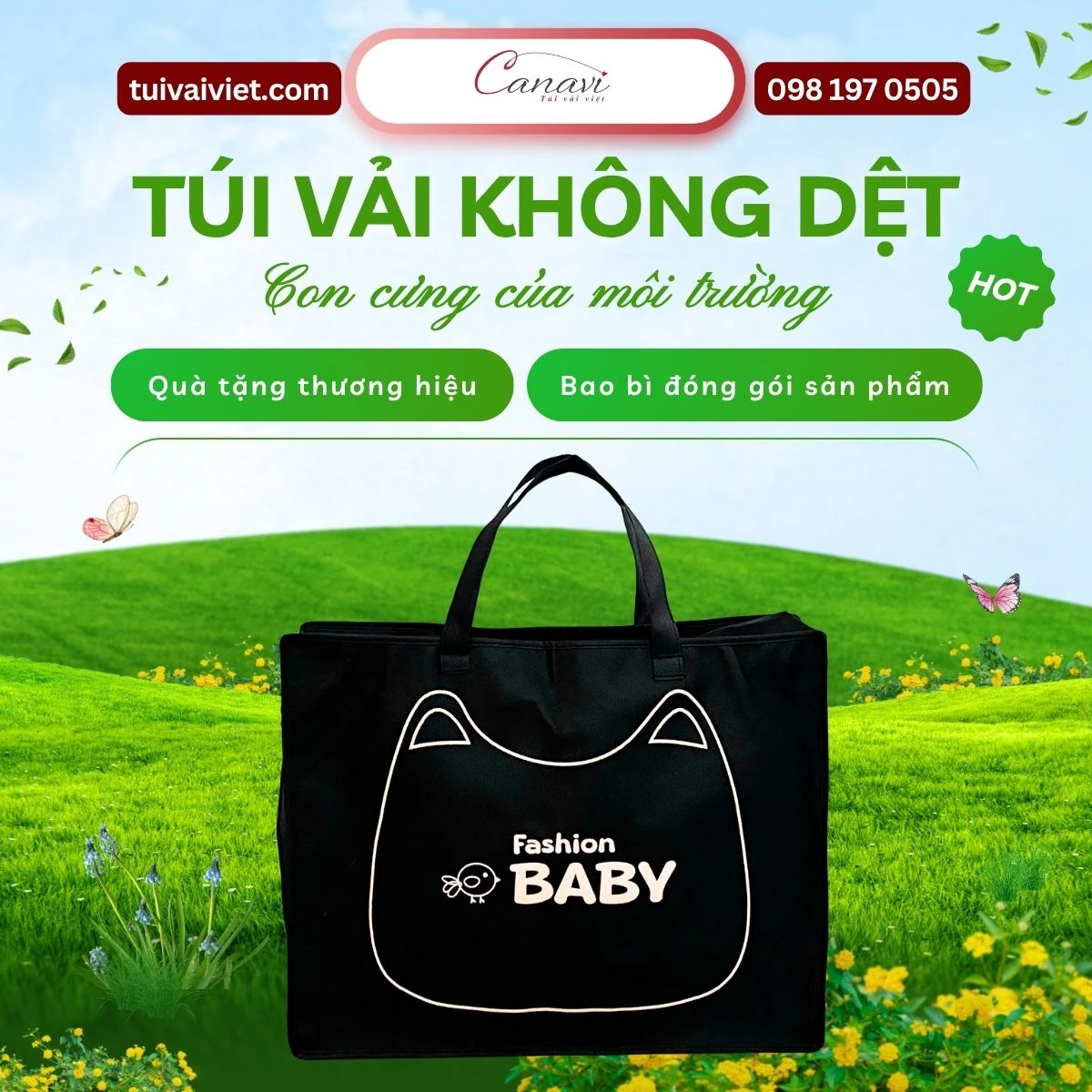 Dễ in ấn và quảng bá thương hiệu với túi vải không dệt Canavi