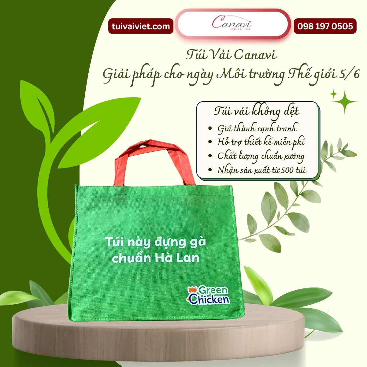 túi vải không dệt bảo vệ môi trường