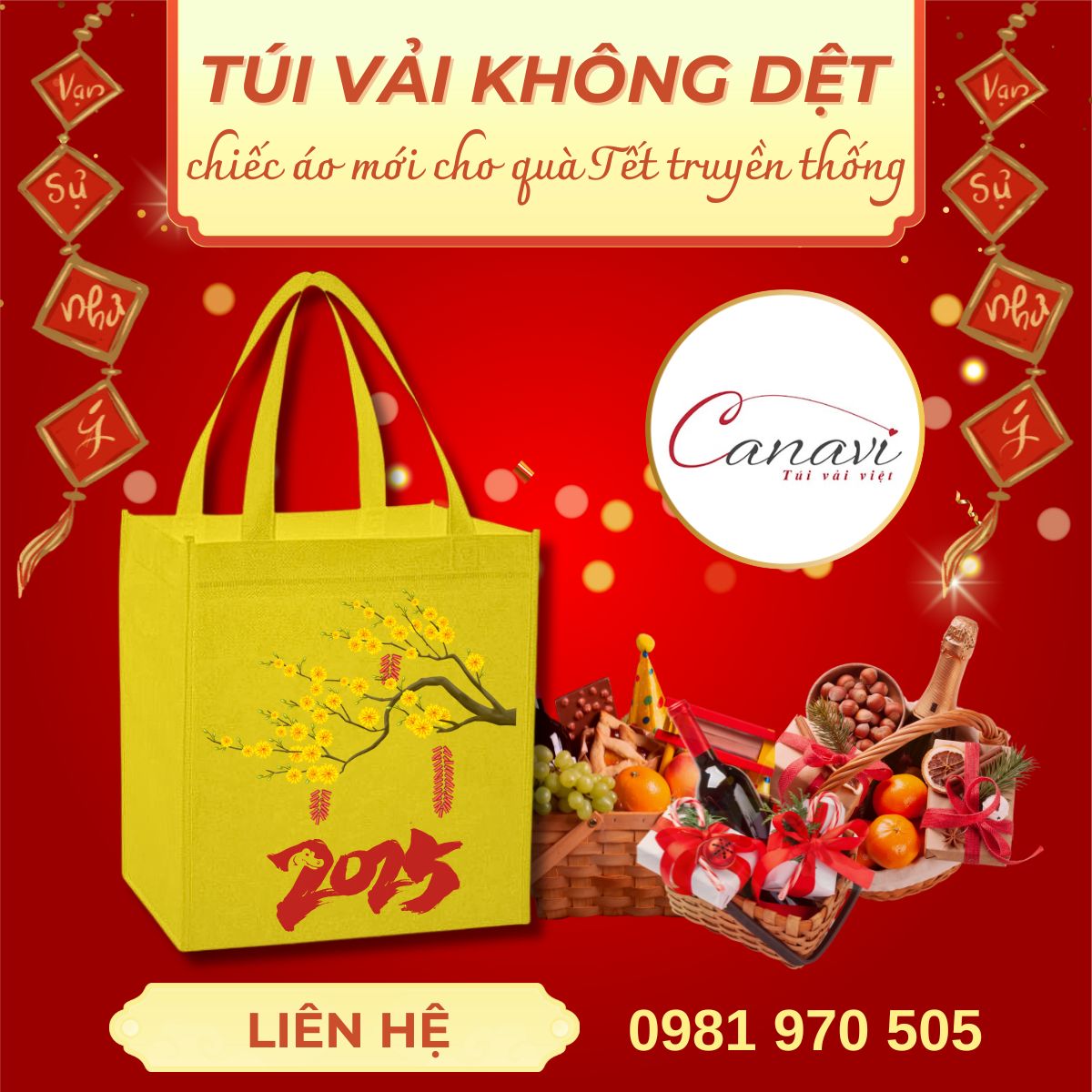 Ưu điểm của túi vải không dệt so với các loại bao bì quà Tết truyền thống