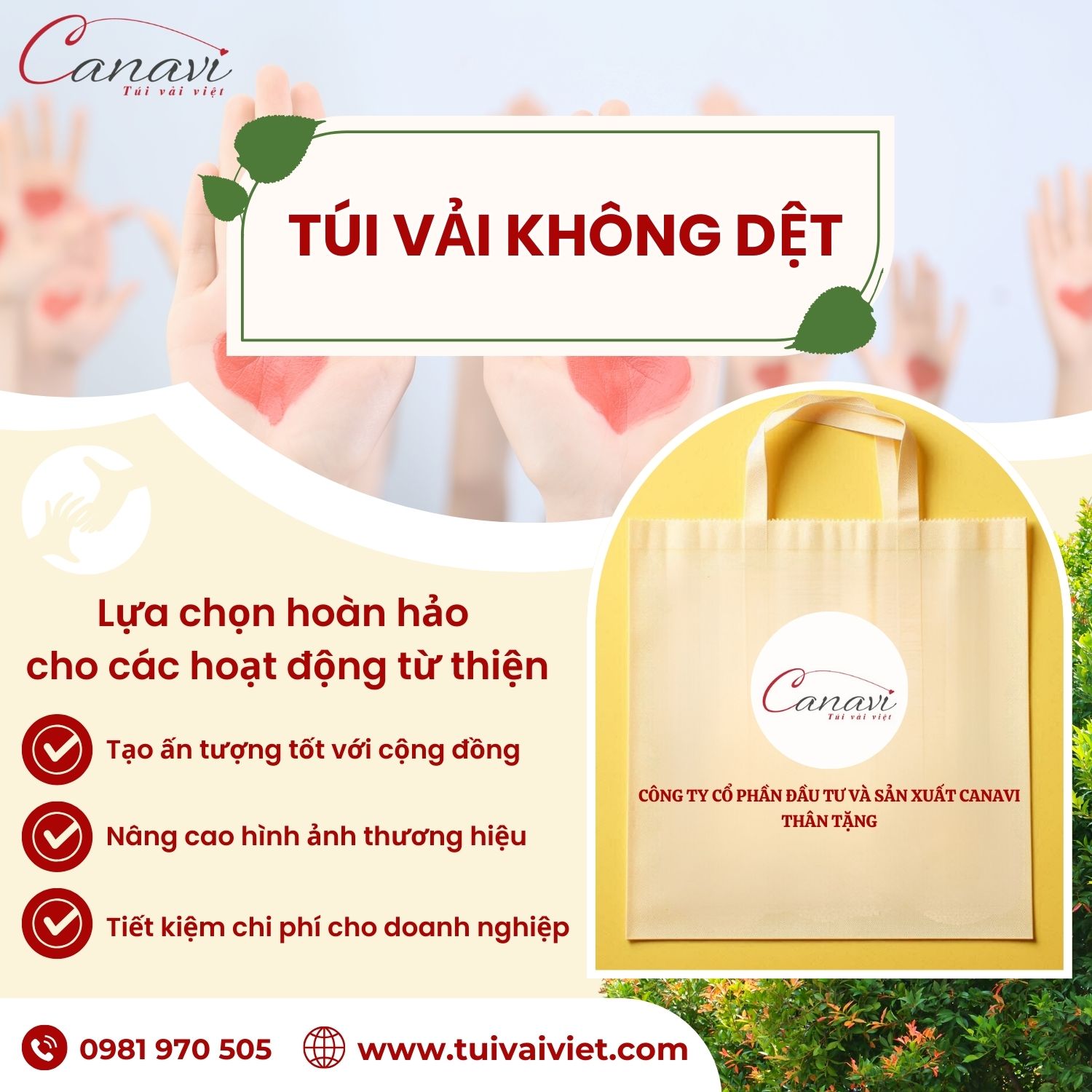 Túi vải không dệt - Lựa chọn hoàn hảo cho hoạt động từ thiện