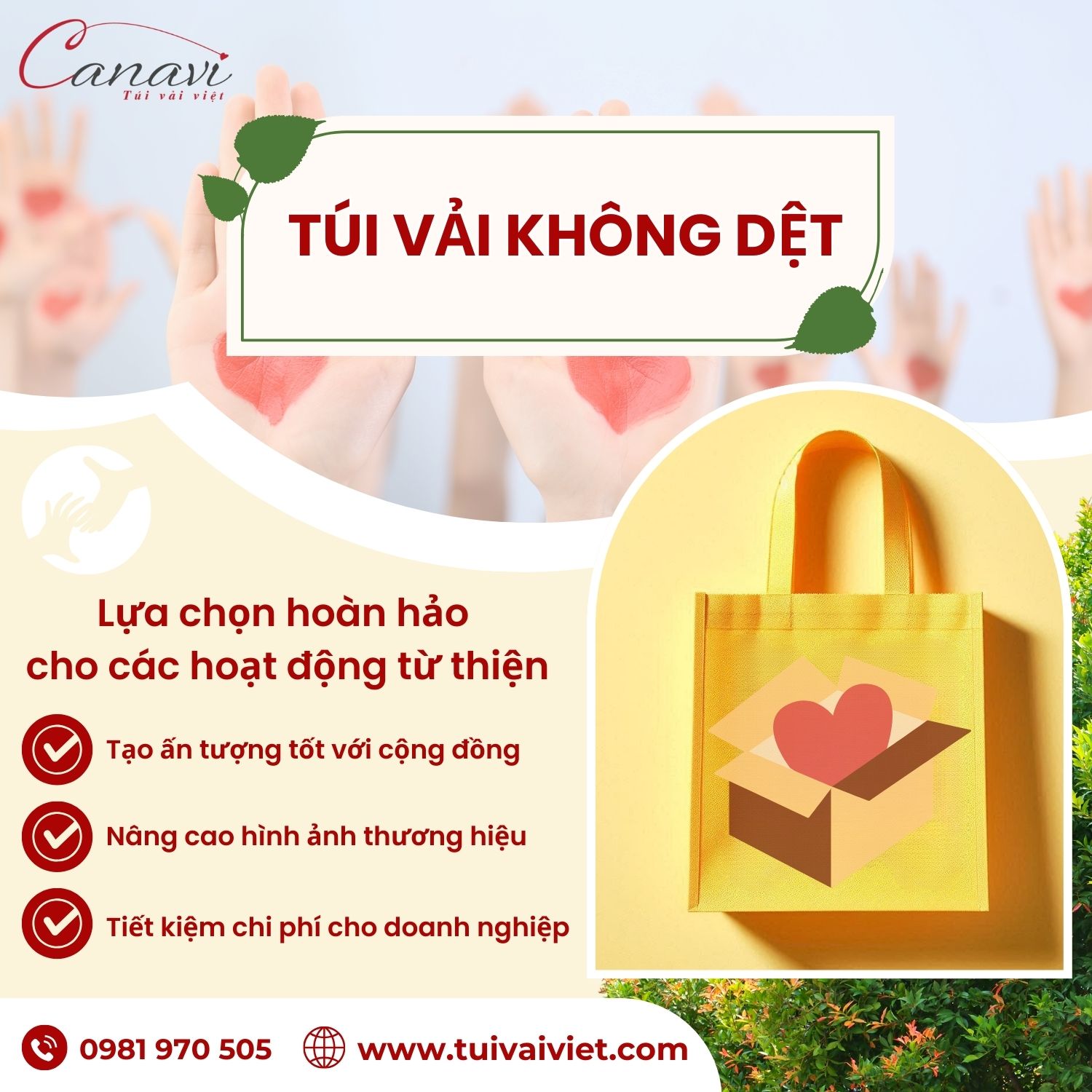 Lợi ích khi sử dụng túi vải không dệt làm túi quà tặng thiện nguyện
