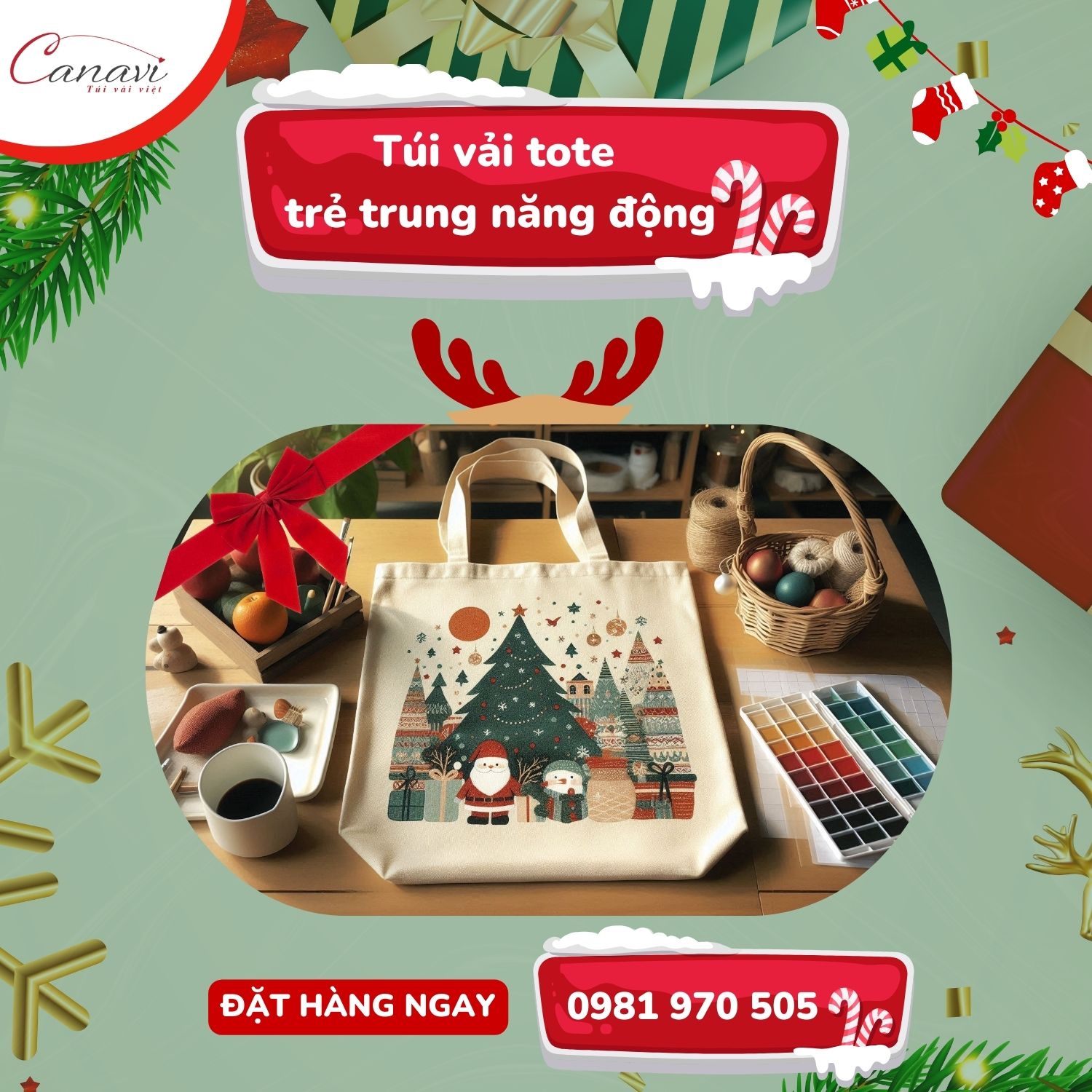 Túi vải tote trẻ trung năng động