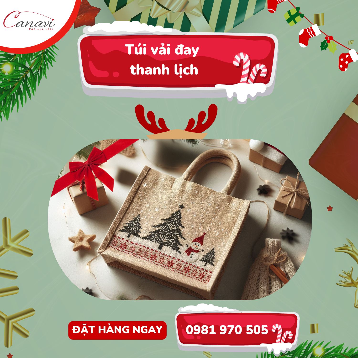 Túi vải đay thanh lịch