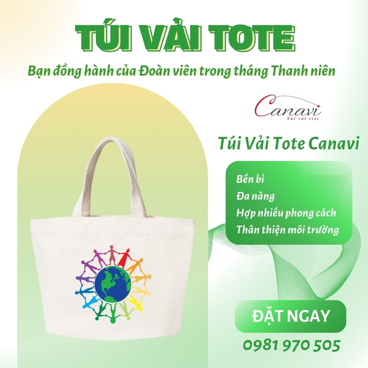 Túi vải tote – Bạn đồng hành của Đoàn viên trong tháng Thanh niên