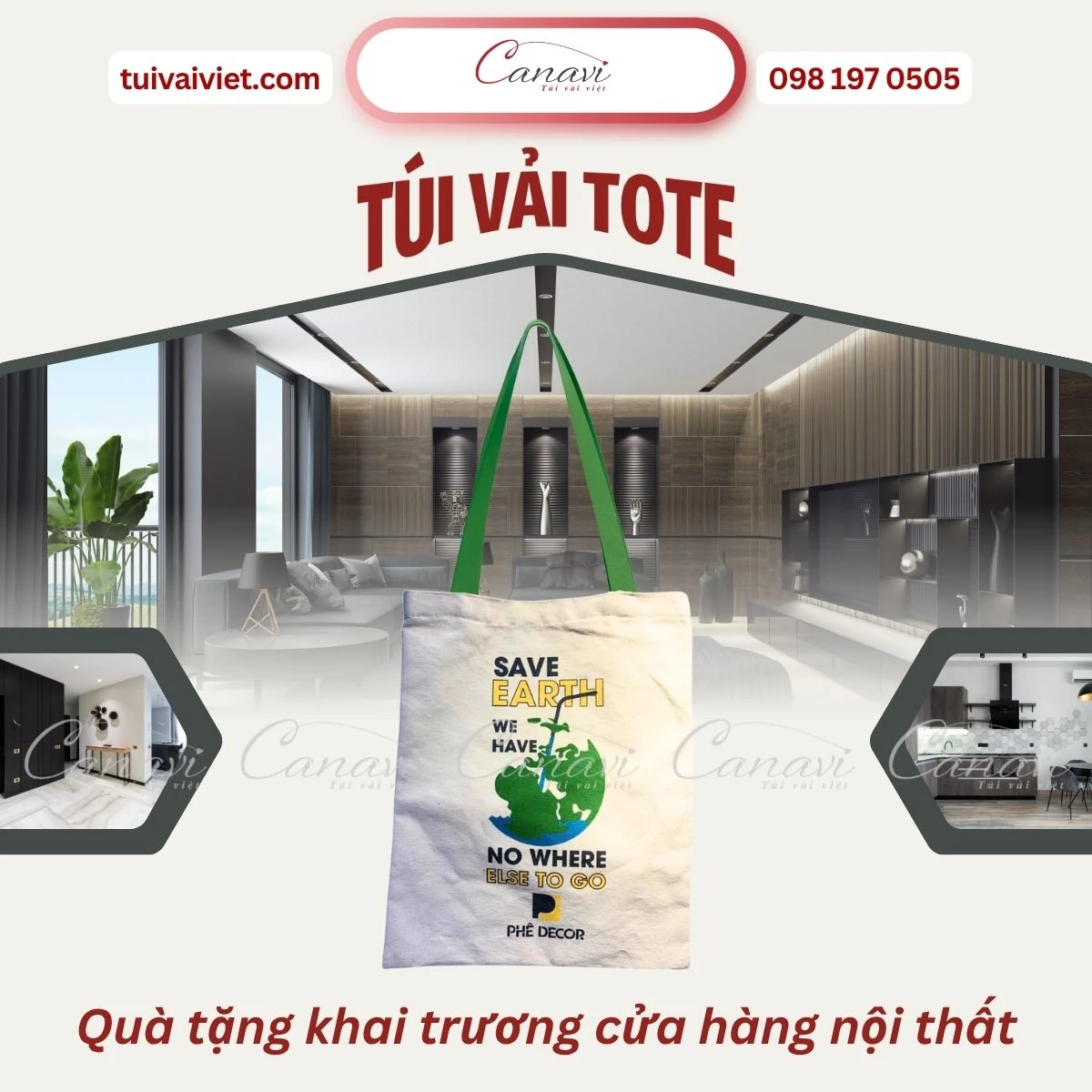 Có nên tặng túi vải tote thay vì tờ rơi trong ngày khai trương cửa hàng nội thất?