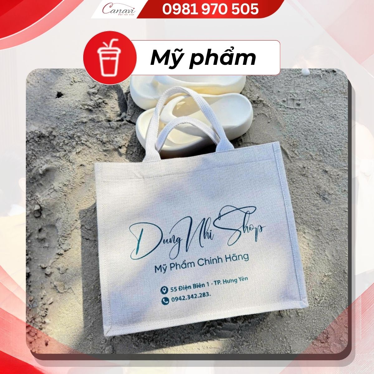 túi vải đay mỹ phẩm túi vải có thể sử dụng cho đa ngành