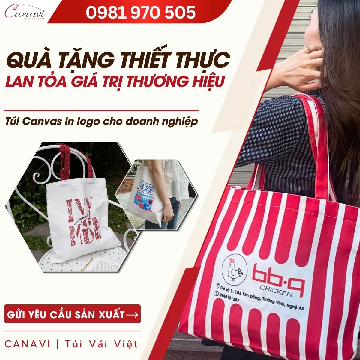 túi vải canvas quà tặng thiết thực