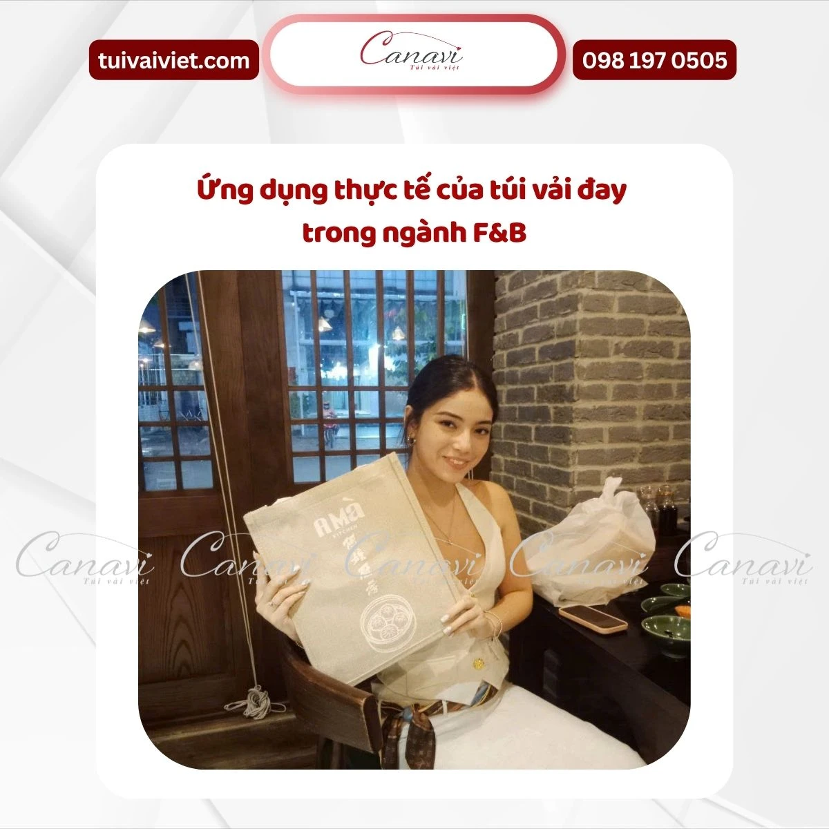 Ứng dụng đa dạng của túi vải trong ngành F&B