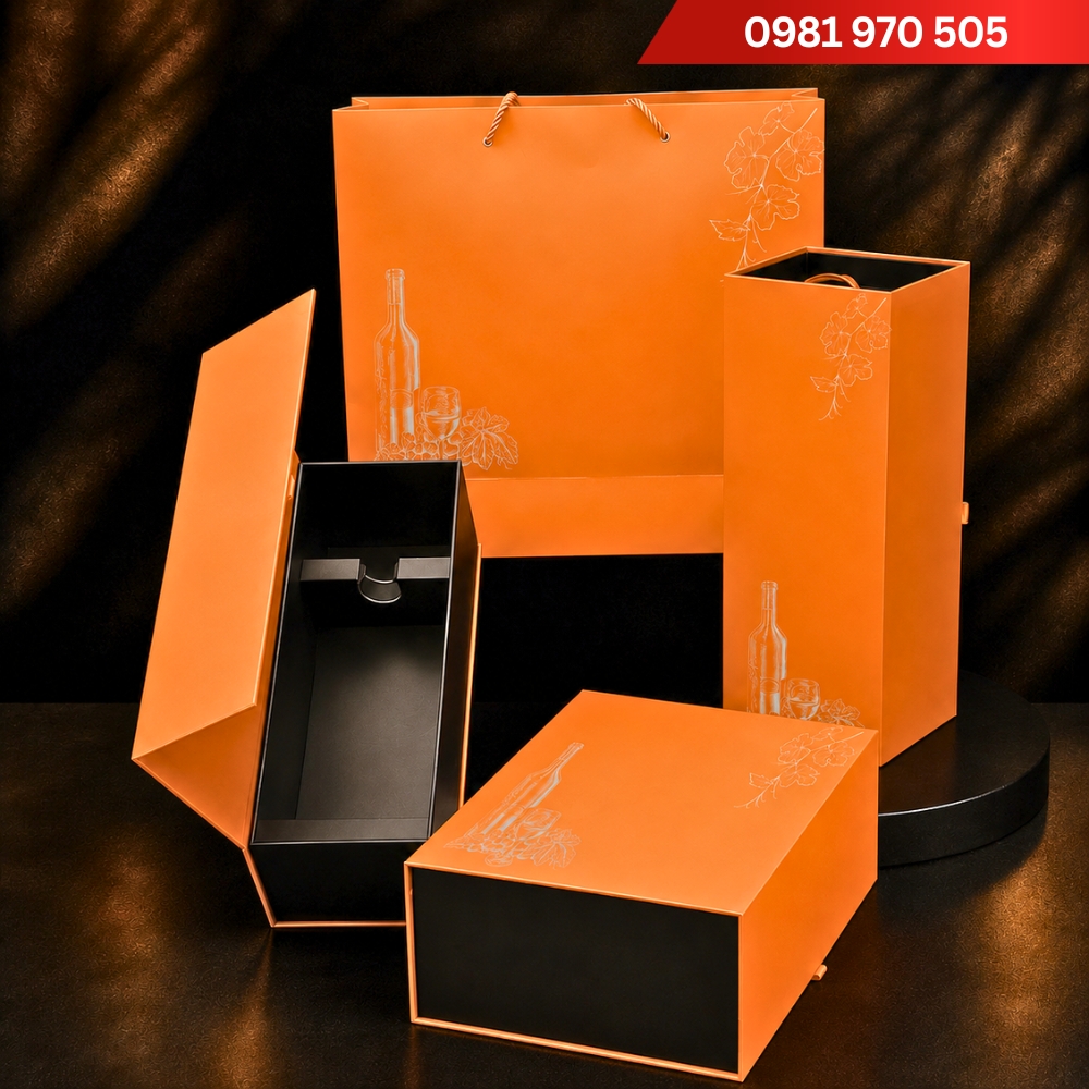 hộp đựng rượu vang Wine Box Amber