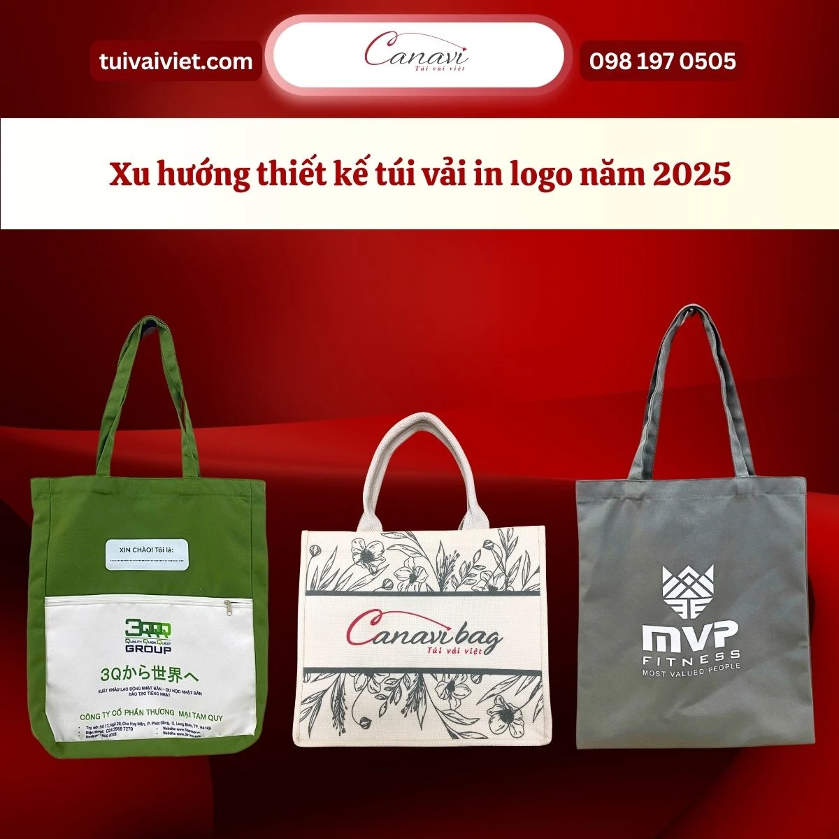 Xu hướng thiết kế túi vải in logo năm 2025