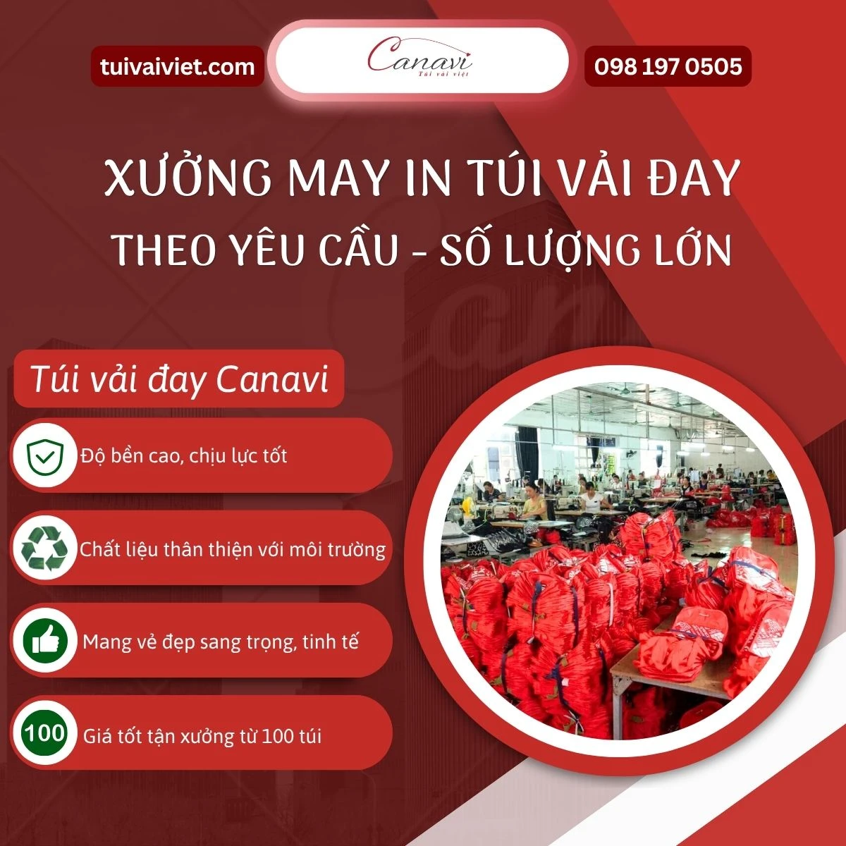 Xưởng may in túi vải đay theo yêu cầu - Giải pháp tối ưu chi phí cho doanh nghiệp