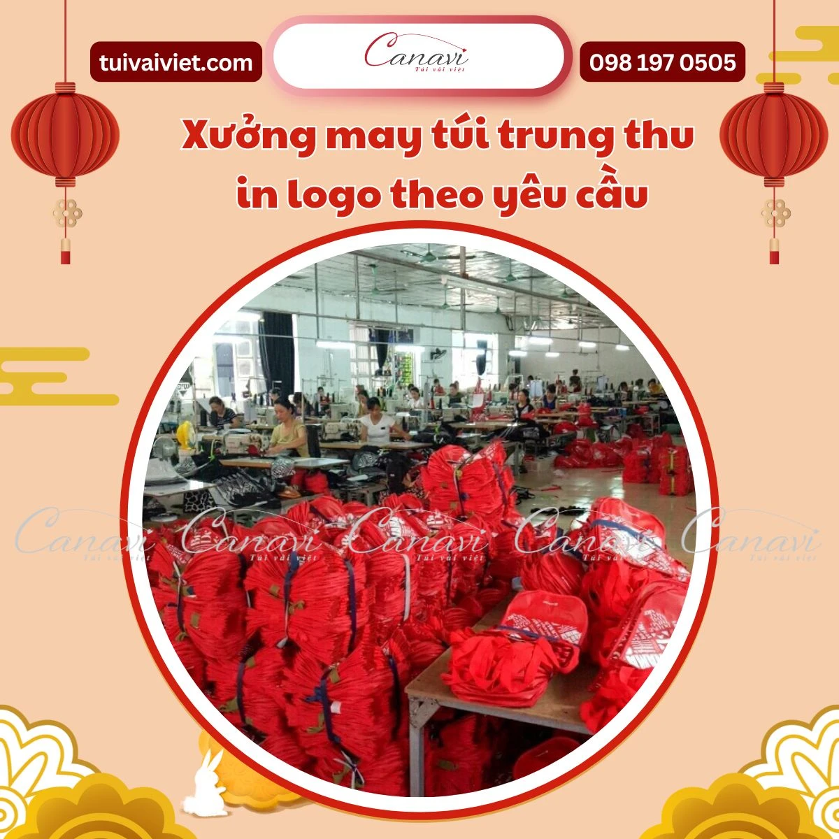 Quy trình thiết kế và sản xuất túi vải trung thu chuyên nghiệp tại Canavi