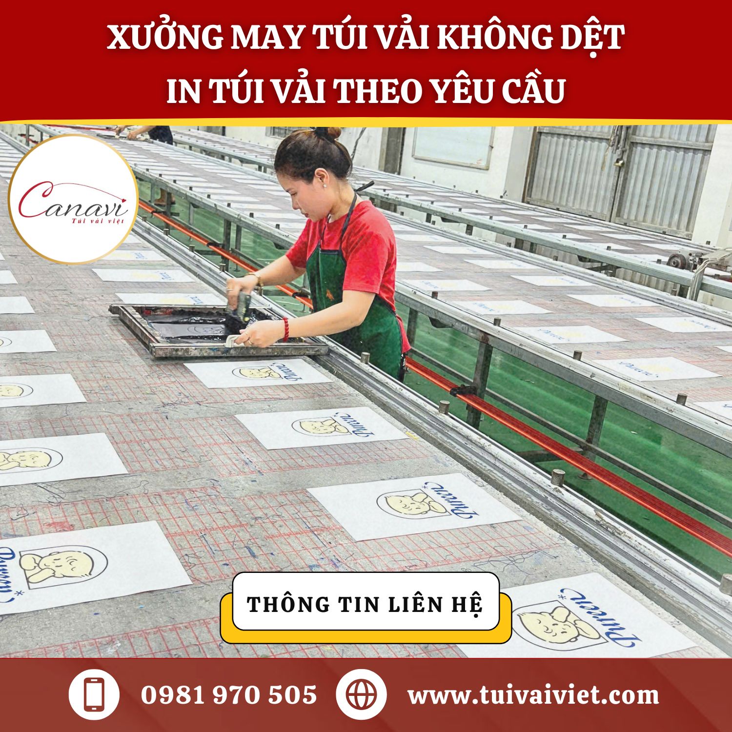 Xưởng may túi vải không dệt Canavi