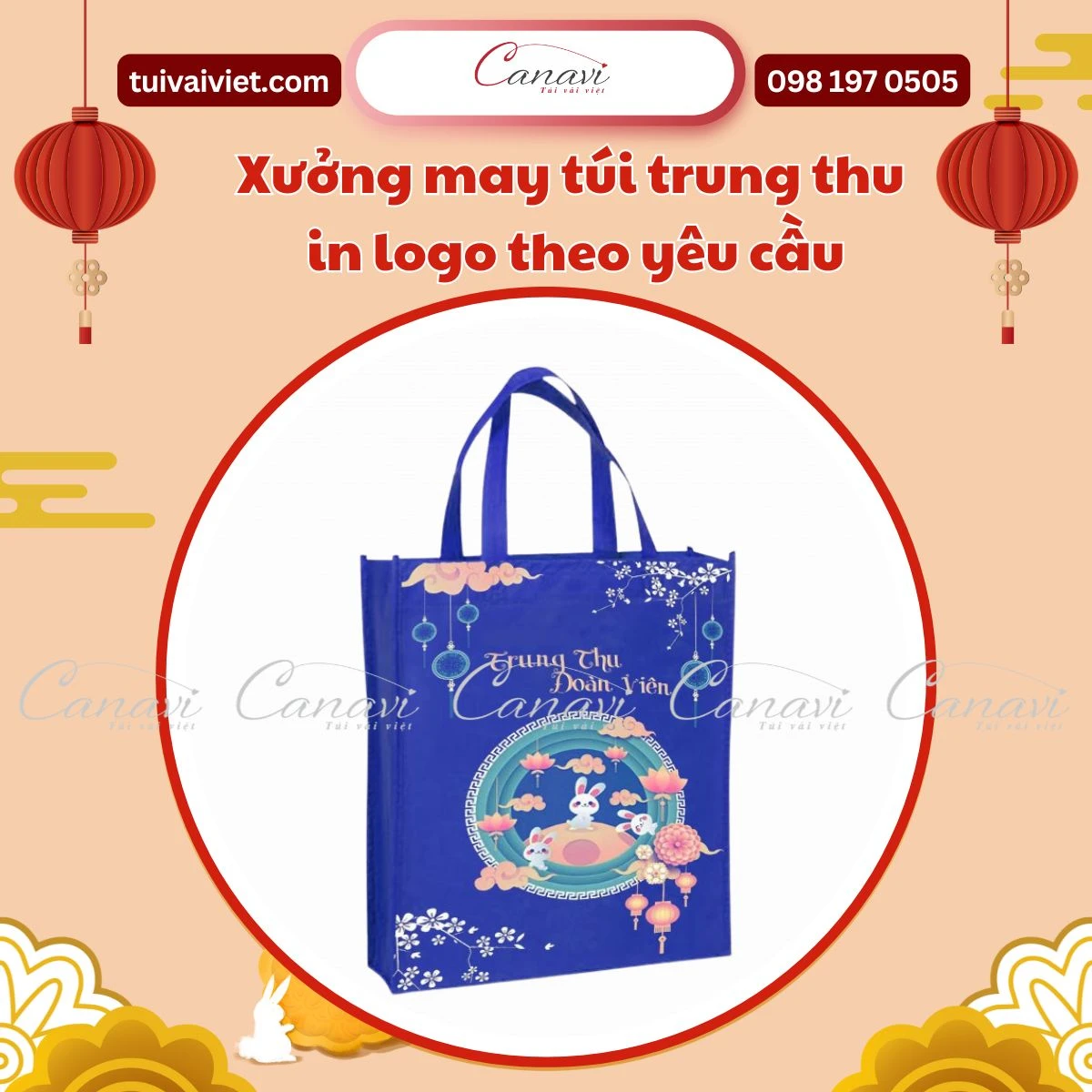 Xưởng may túi trung thu in logo theo yêu cầu - quà tặng ý nghĩa, ngân sách linh hoạt