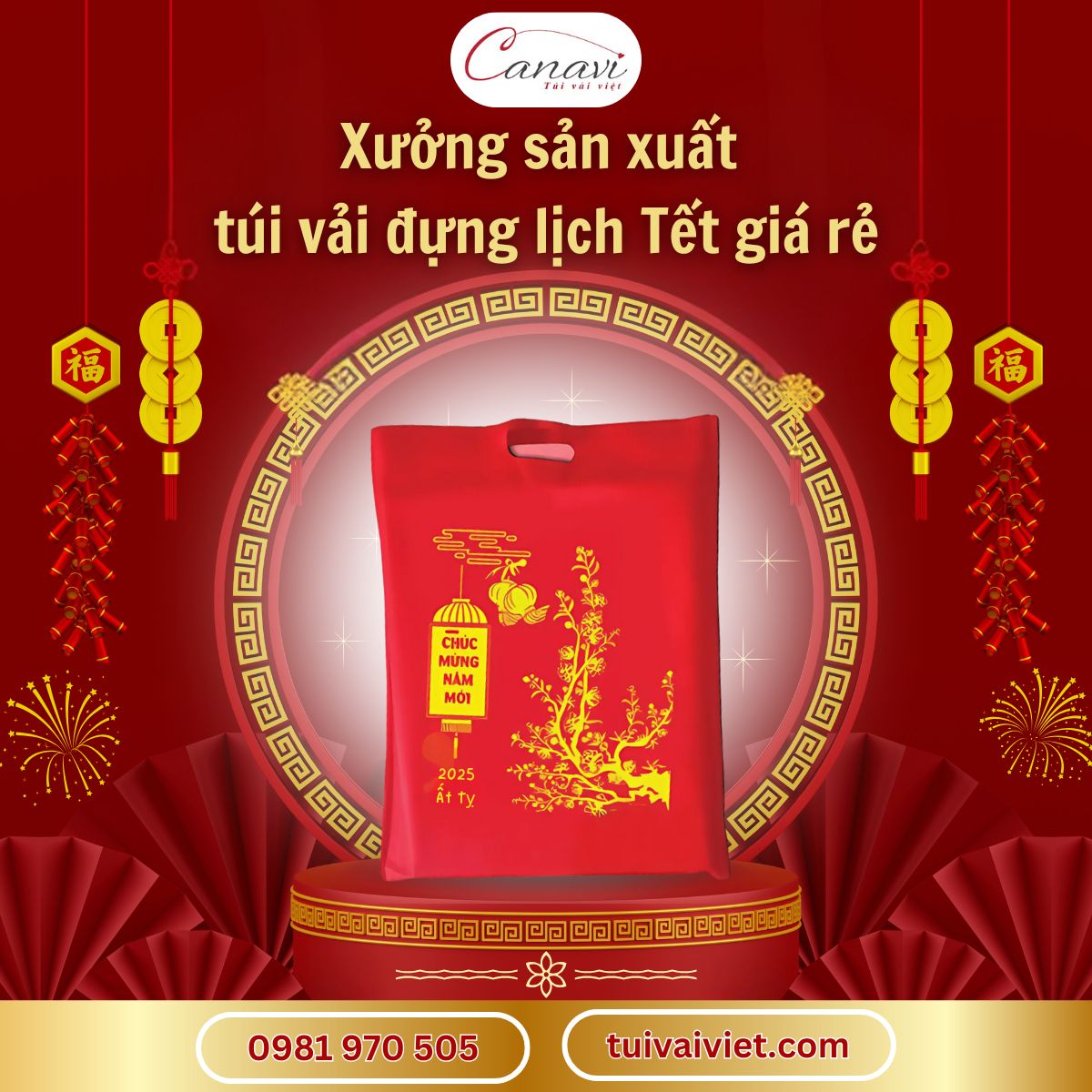 Ưu điểm khi may túi vải đựng lịch tết bằng vải không dệt