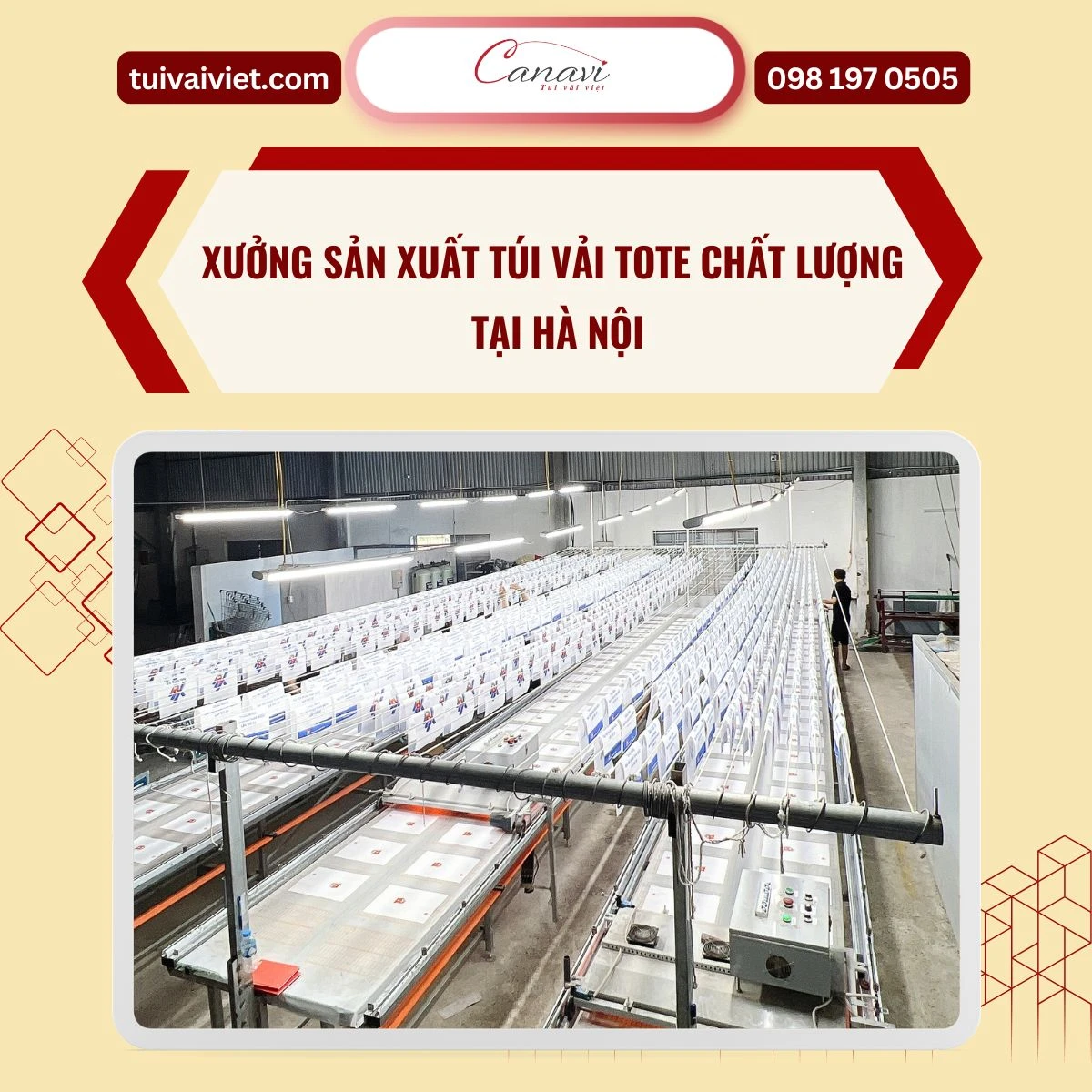 Xưởng sản xuất túi vải tote chất lượng tại Hà Nội