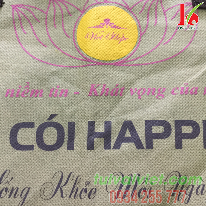 Túi vải không dệt đựng chiếu cói happiness