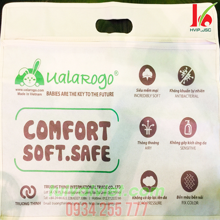 Túi vải không dệt đựng chăn gối cho bé Ualarogo