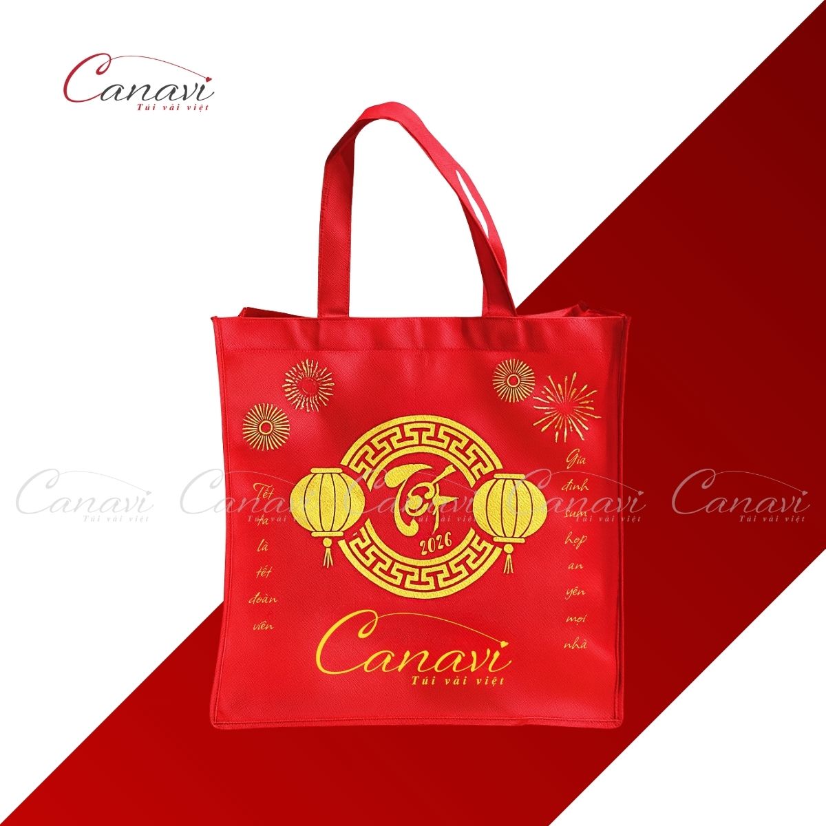 Túi vải chúc mừng năm mới