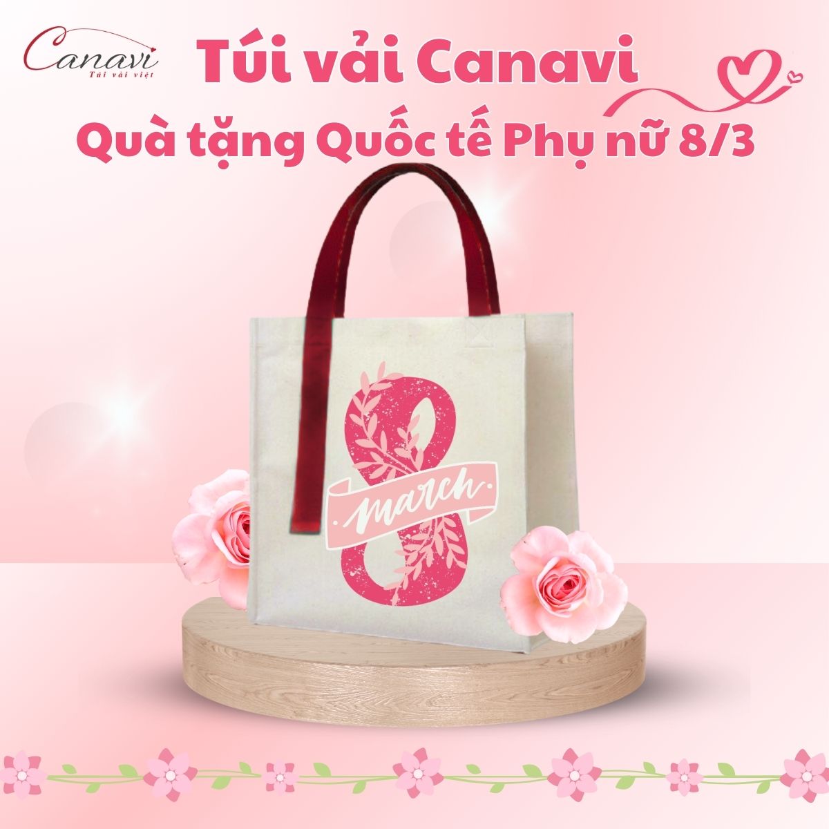 Túi Vải Đay Linen Quà Tặng Quốc Tế Phụ Nữ 8/3