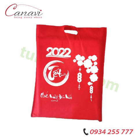 túi vải không dệt chúc mừng năm mới tcm004
