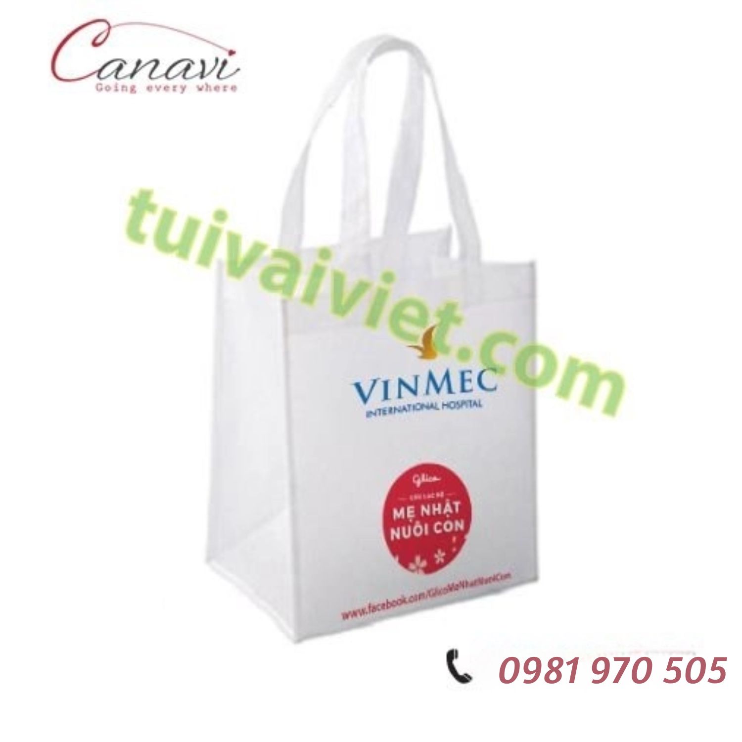 Túi vải không dệt may gia công Vinmec TVV013 bền đẹp