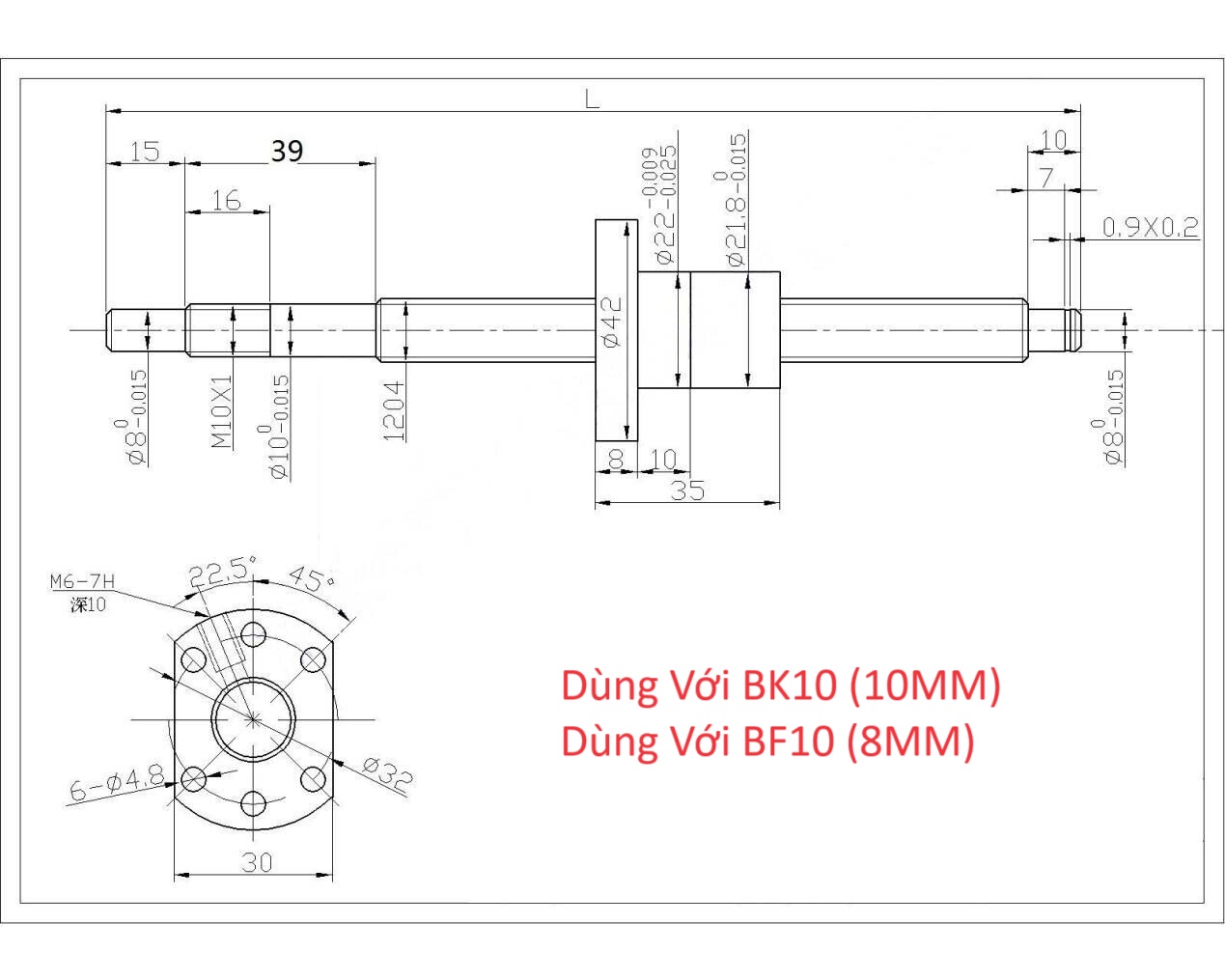 Gối Đỡ Trục Vitme BK10-BF10