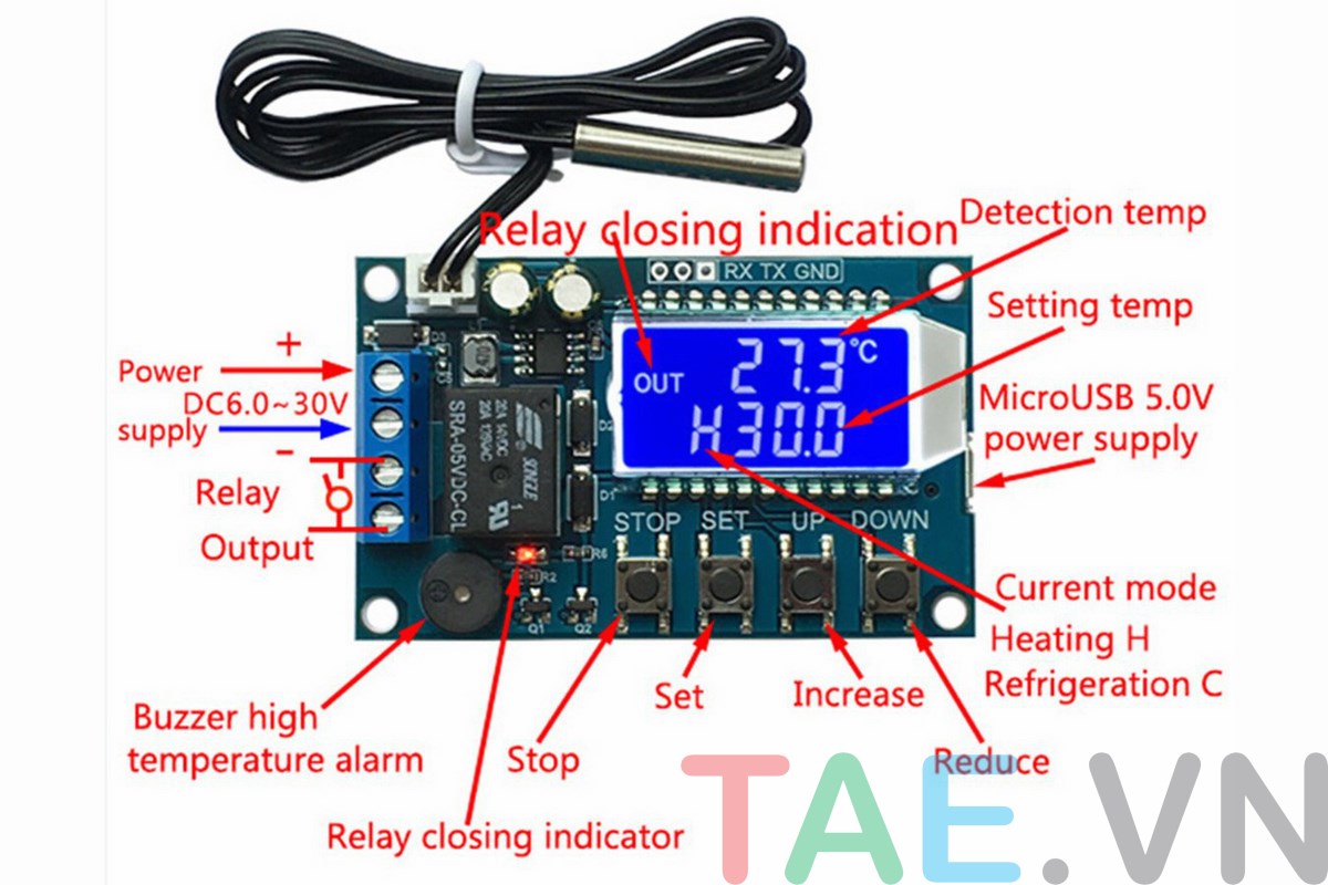 Mạch Điều Khiển Nhiệt Độ Hiển Thị LCD XY-T01