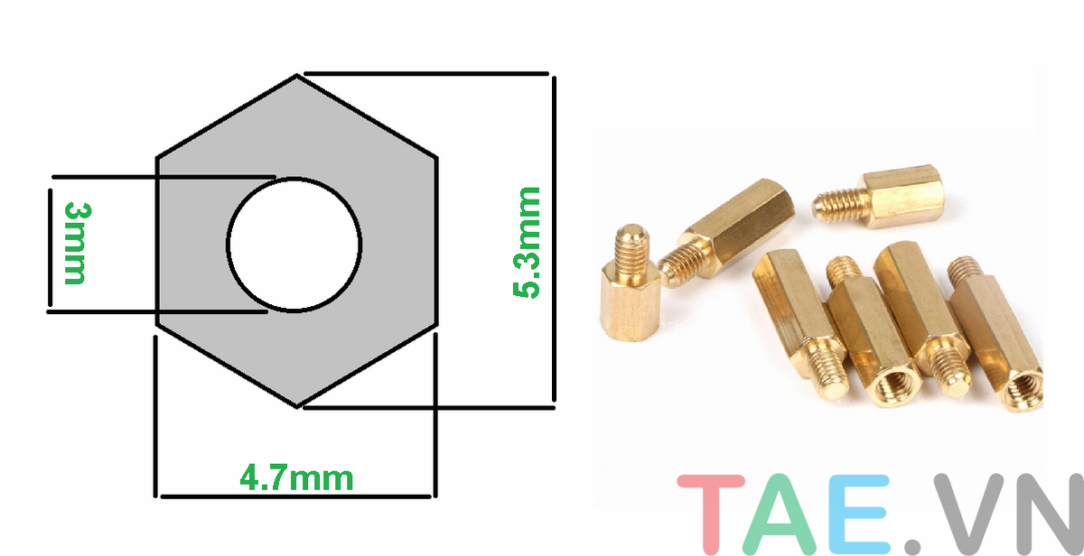 Ốc Lục Giác Đồng M3 Đực - Cái