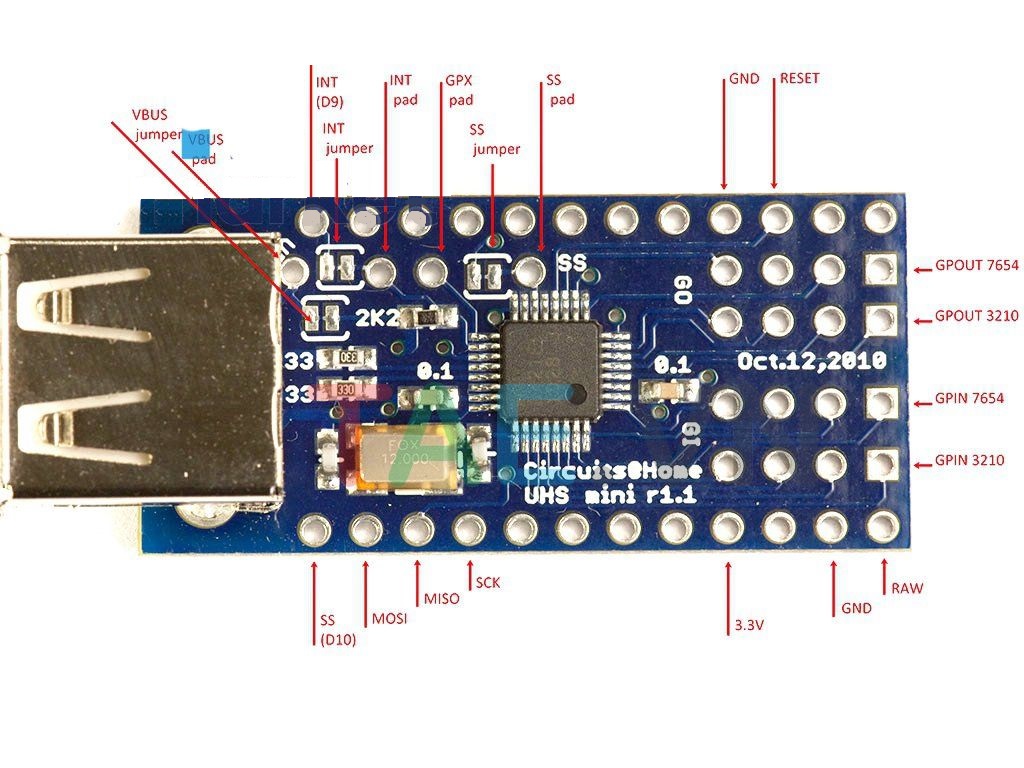 Arduino USB Host Shield 2.0 Mini