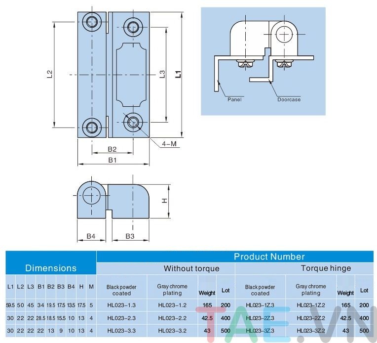 Bản Lề Hengzhu HL023-3.3