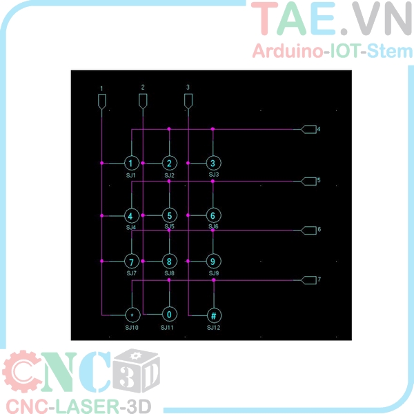 Bàn Phím Số Ma Trận 3x4