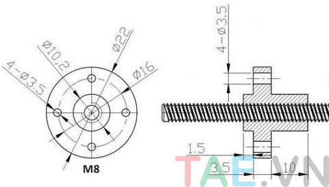 Đai Ốc Vitme T10*2