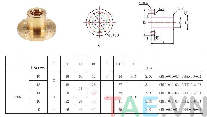 Vitme Đai Ốc T16*4 1000mm