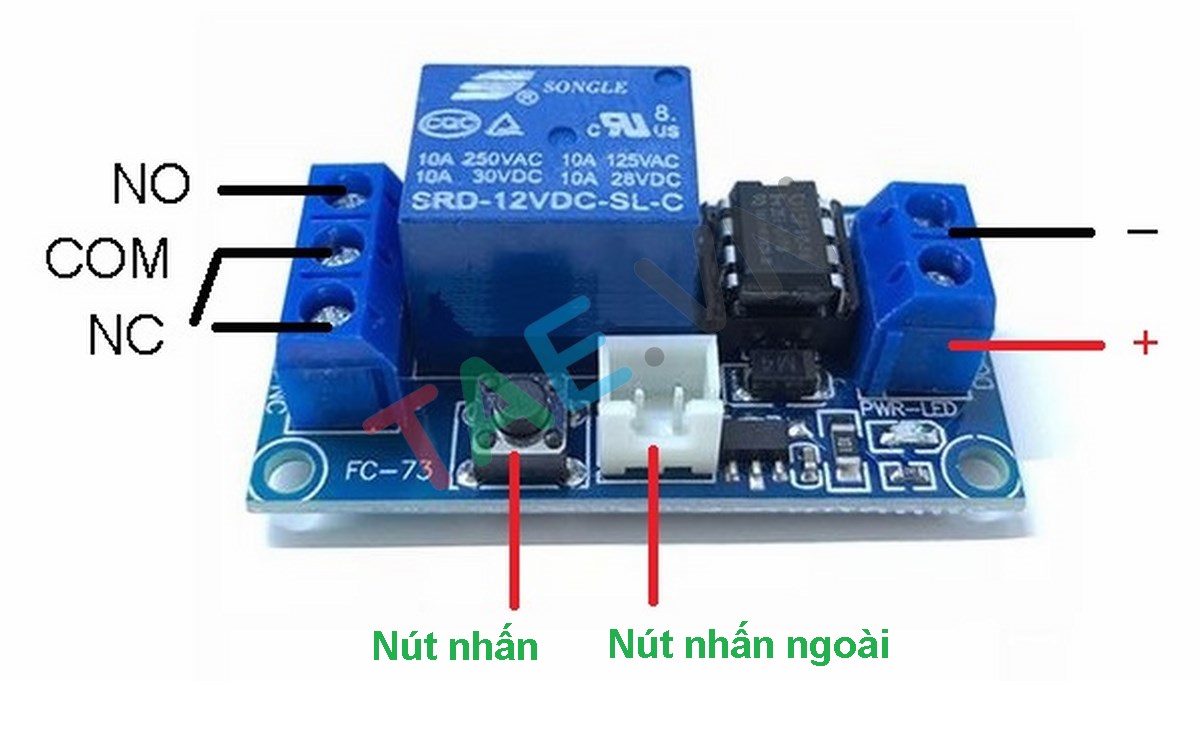 Mạch Đóng Ngắt Relay Bằng Nút Nhấn