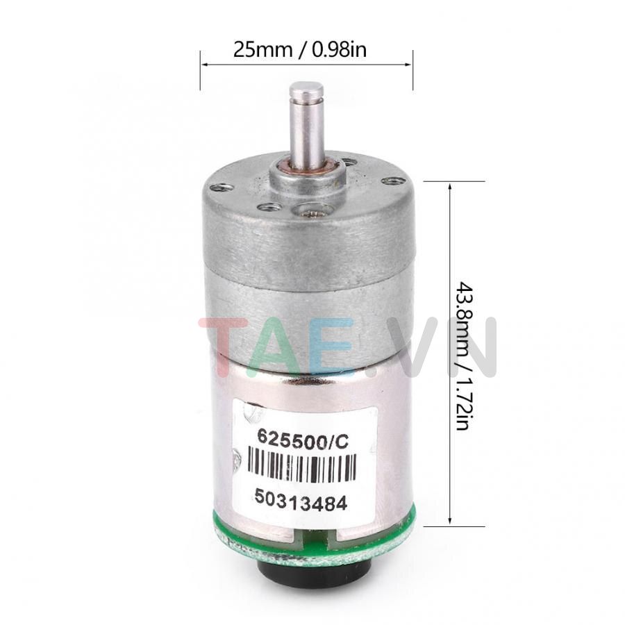 Động Cơ Giảm Tốc DC 6-12V 32-64 Rpm Tỉ Lệ 1:110 Có Hall Encoder